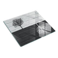 GLASPLATTE 60x52 cm Wand aus Bäumen - Weiß, Glas (60/0.4/52cm) - TULUP