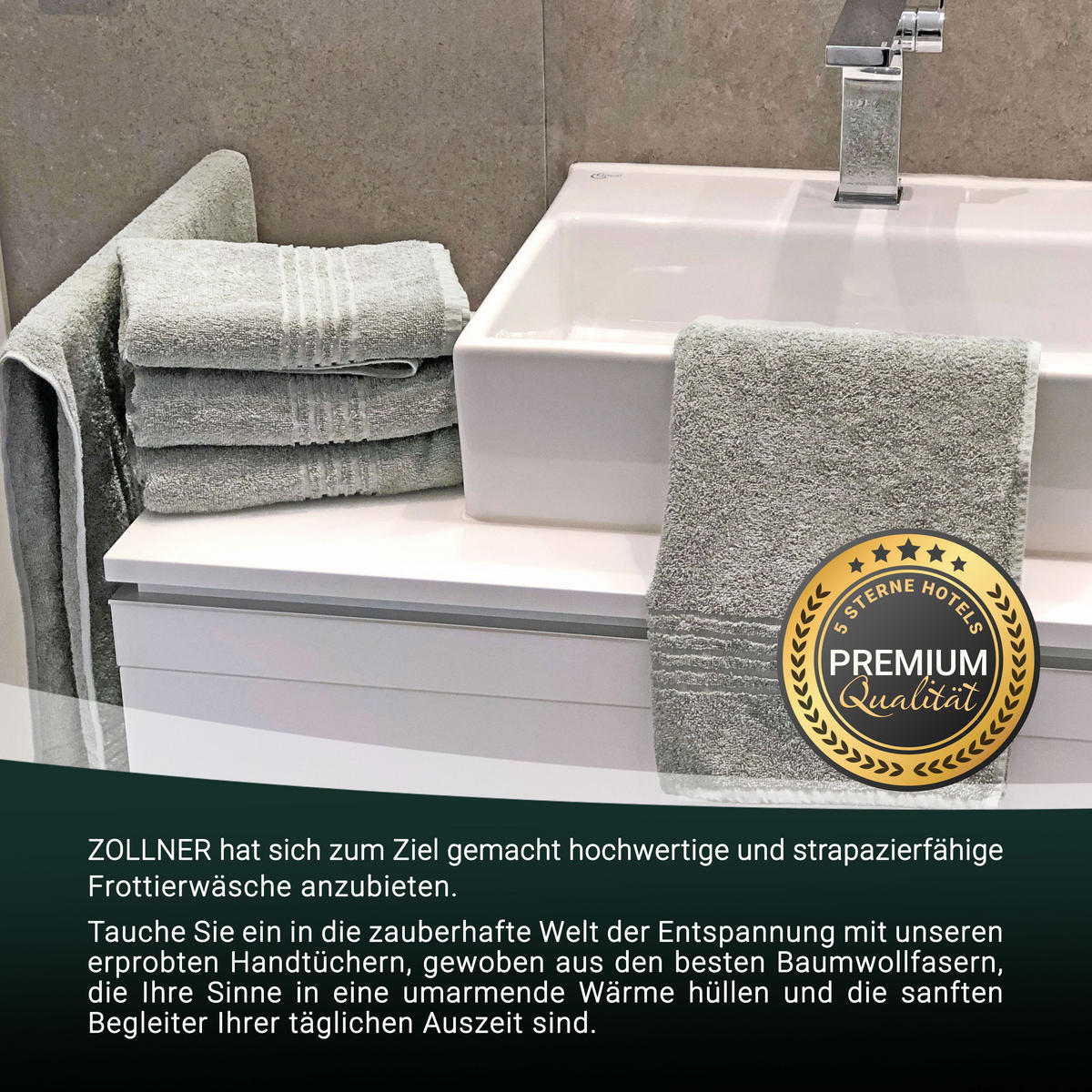 HANDTÜCHER, 10er-Set, 50x100 cm, 100% Baumwolle, Grau - Grau, Textil (50/100cm) - Zollner
