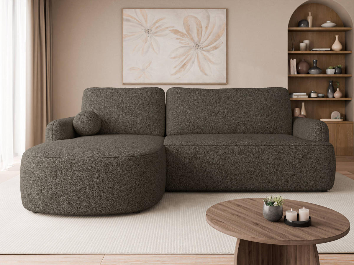 COLTAR Loridu Premium, Stanga - culoare lemn wenge/negru, material plastic/material textil (250/174cm) - MIRJAN24