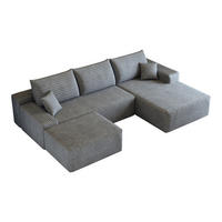 WOHNLANDSCHAFT DE-34857 U-Form 2-Sitzer Chaiselongue rechts Grau - Grau, Textil (175/83/270cm) - ComfortXL