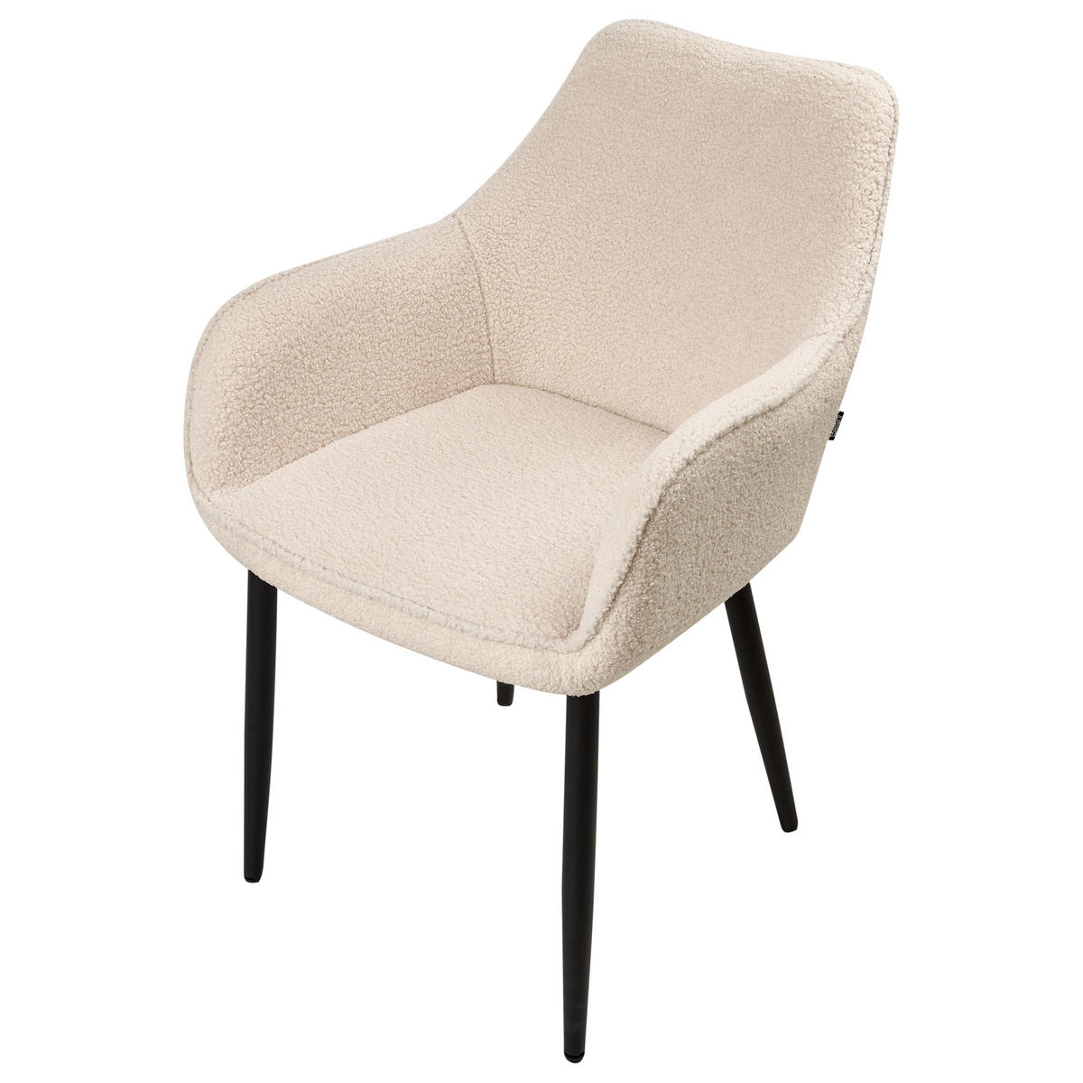 ESSZIMMERSTUHL 2er-Set Hellbeige Alden - Beige/Schwarz, Textil (58/86/63cm) - Beliani