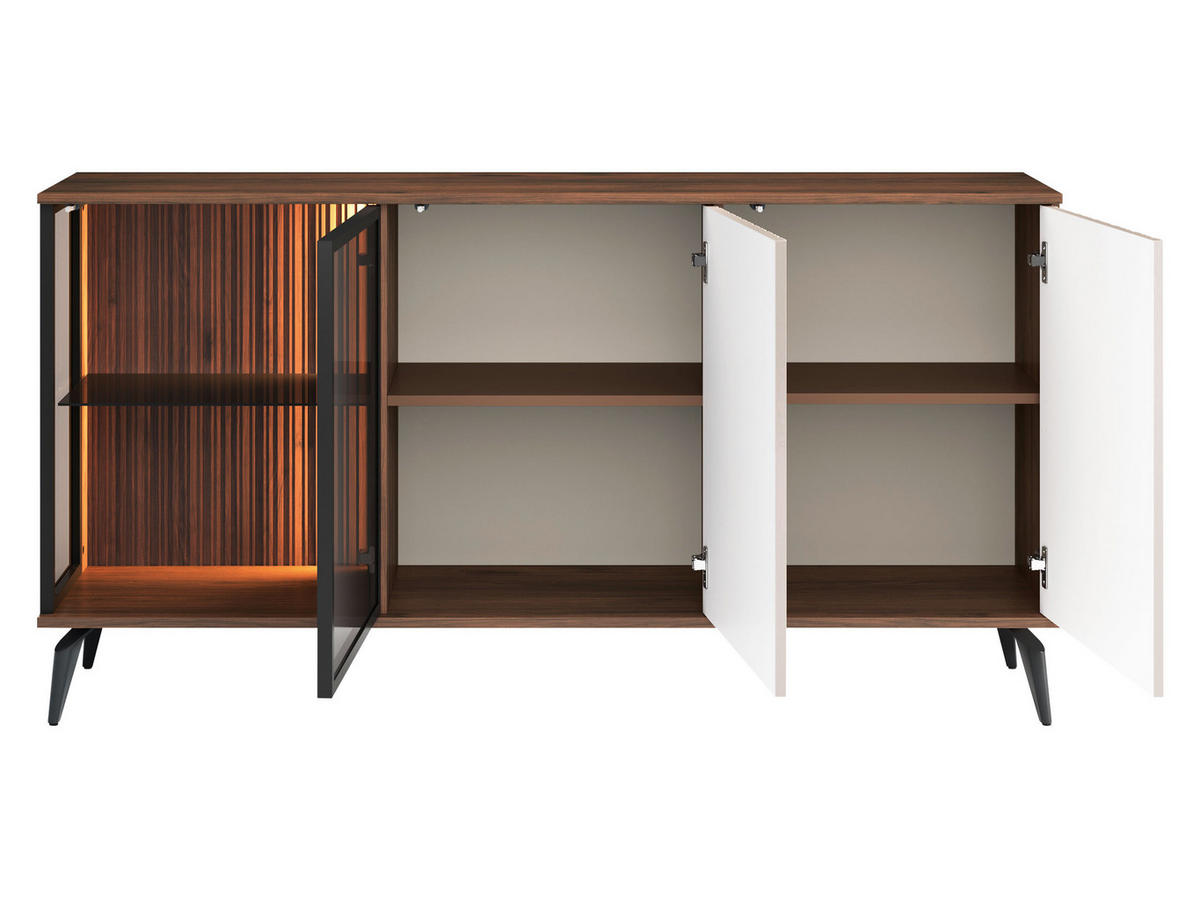 KOMMODE Vici K154 - Kaschmir/Schwarz, Holzwerkstoff/Metall (154/80/39cm) - MIRJAN24