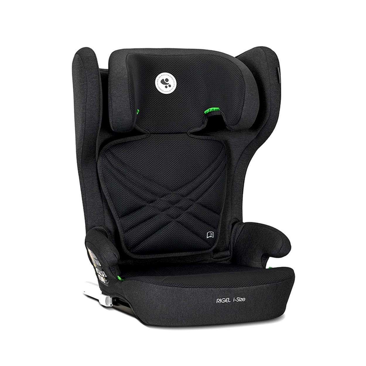 KINDERSITZ Rigel i-Size schwarz (100-150cm) Gruppe 2/3 faltbar Isofix Kopfstütze - Schwarz, Kunststoff (44/81/38cm) - Lorelli