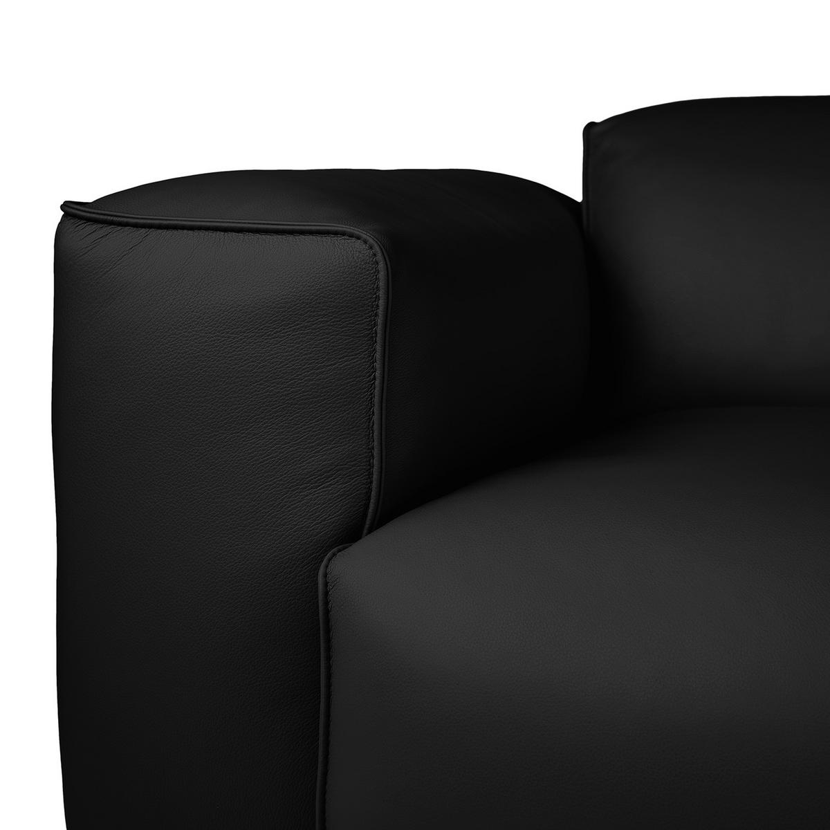 3-SITZER SOFA - Schwarz, Leder/Kunststoff (251/71/102cm) - home24