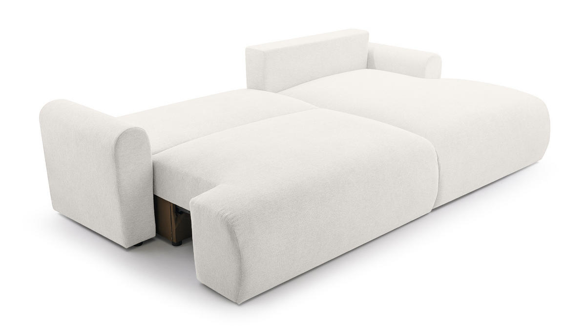 ECKSOFA mit Schlaffunktion Bordon, Weiß - Weiß, Textil (150/260cm) - Fedve