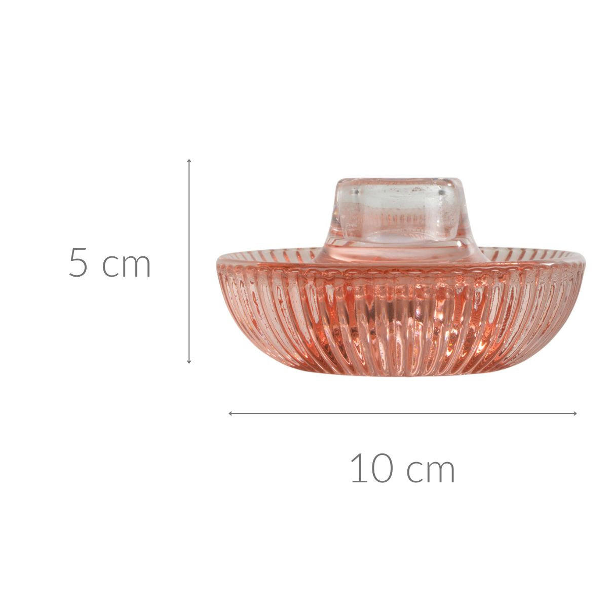 KERZENSTÄNDER aus Glas Arty 10/10/5 cm - Rosa, Glas (10/5/10cm) - Homea