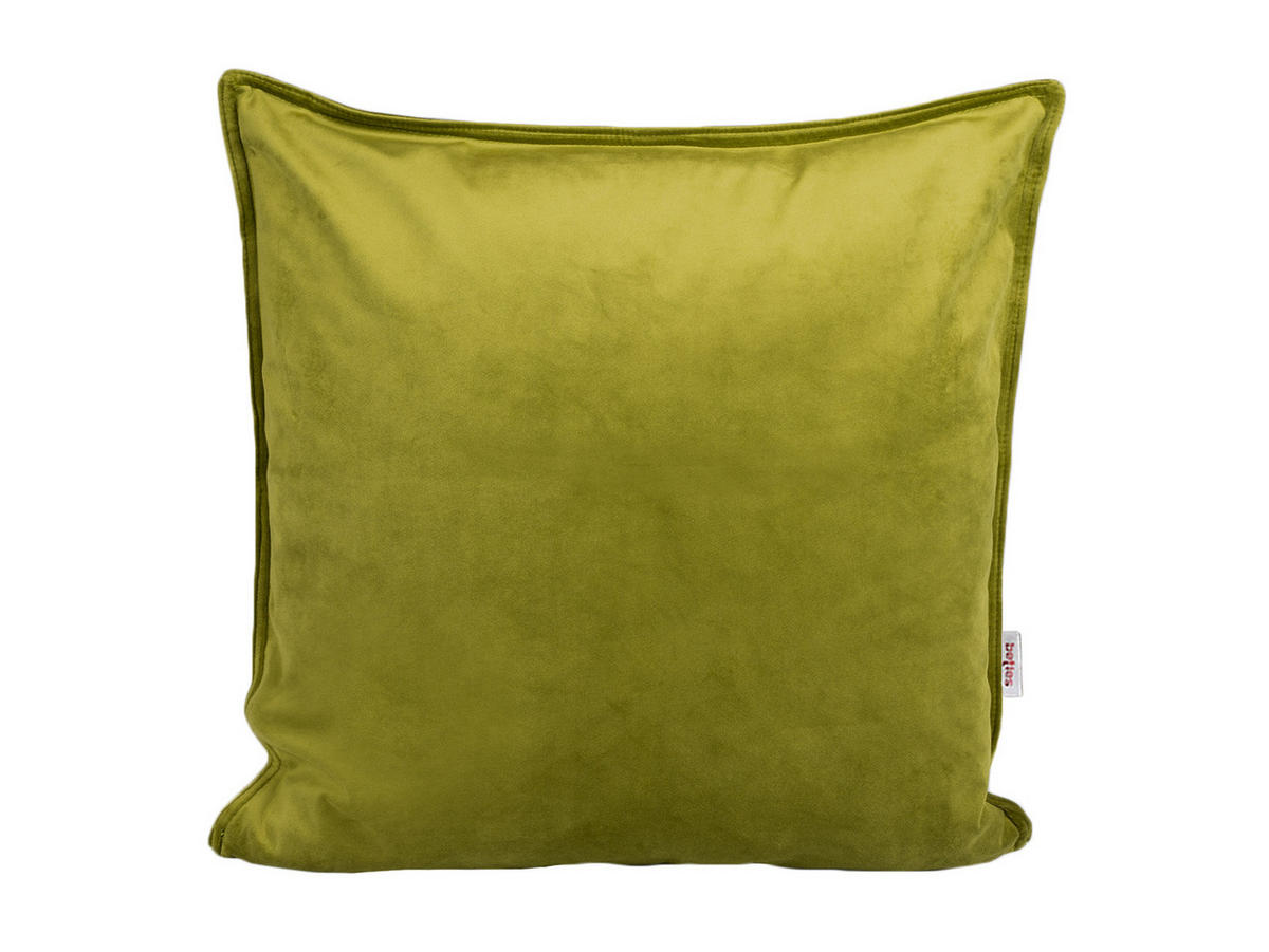 KISSENHÜLLE Samt&Sonders mai-grün 40/40 cm - Olivgrün/Grün, Textil (40/40cm) - beties Heimtextil