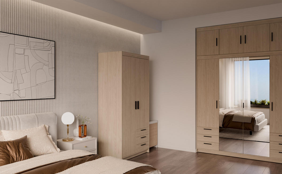 KLEIDERSCHRANK Storicos Geölte Eiche 89,7/190,5/53 cm - 2T3S Modern mit Schubladen - Eichefarben, Holzwerkstoff/Kunststoff (89.8/190.5/53cm) - AX Living