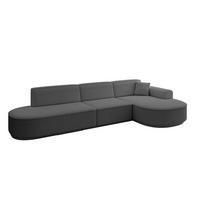 ECKSOFA Ottomane Rechts MARI-L2 - 317x163x81 cm Grau Bouclé - Schwarz/Grau, Holzwerkstoff/Kunststoff (317/163cm) - ALTDECOR