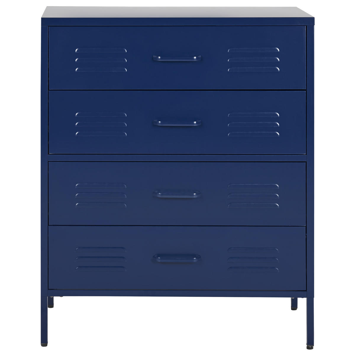 KOMMODE blau 4 Schubladen Enago - Blau, Metall (80/102/40cm) - Beliani