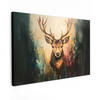 LEINWANDBILD Hirsch - Gemalt - Geweih - Braun Gemälde 60x40 cm - Haselnussfarben, Textil (60/40cm) - MuchoWow