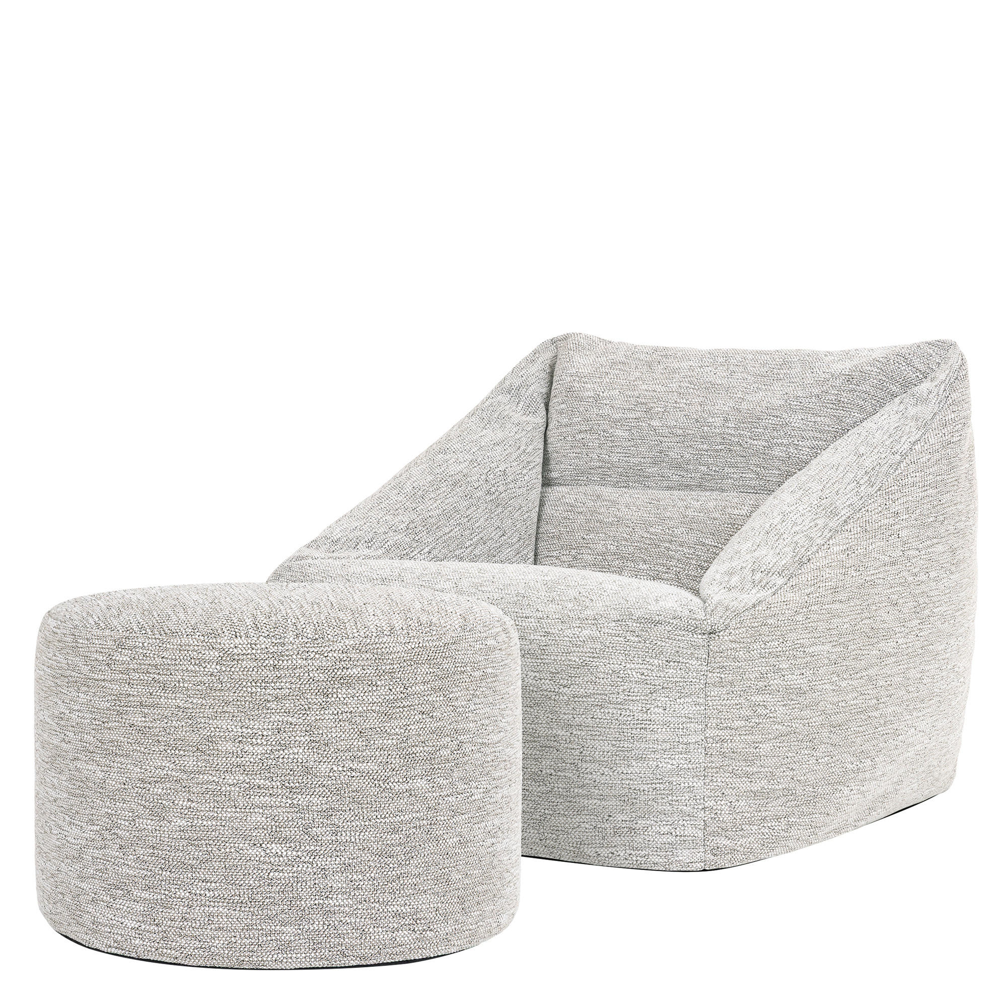 SITZSACK Sessel mit Hocker Natalia - Beige, Textil (70/65/70cm) - icon