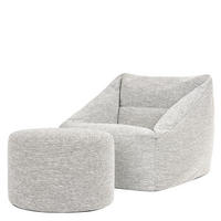 SITZSACK Sessel mit Hocker Natalia - Beige, Textil (70/65/70cm) - icon