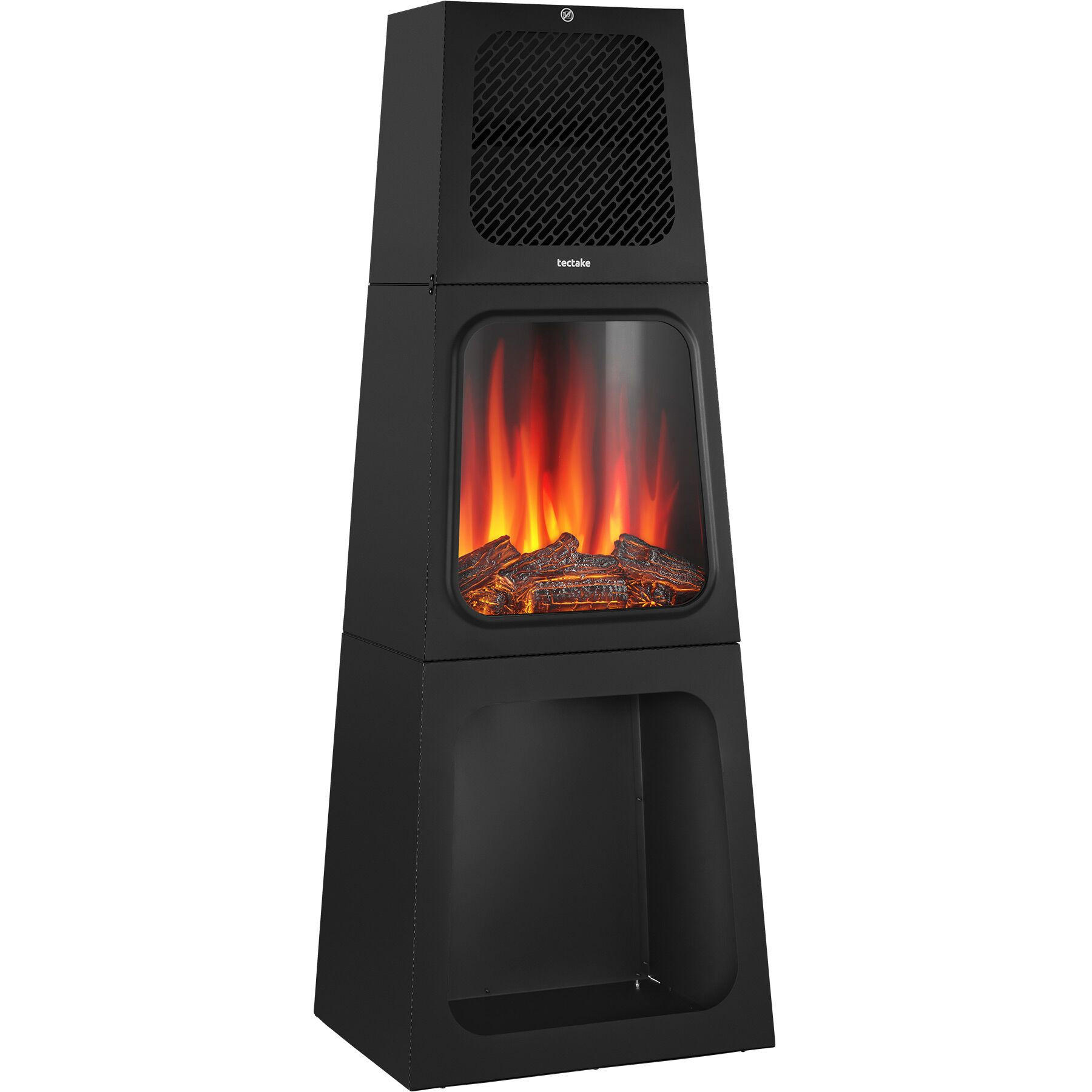 ELEKTROKAMIN Soleil,integriertes Thermostat,schwarz - Schwarz, Metall (45/120/35cm) - tectake