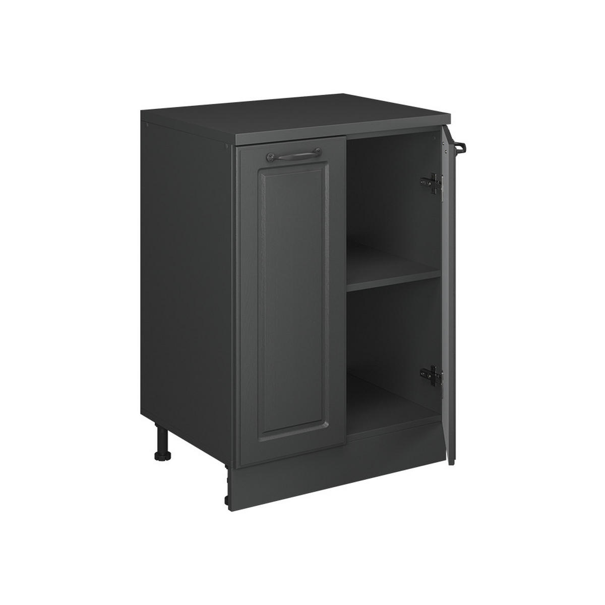 KUHINJSKA OMARA ZA POŠEVNE STREHE R-Line, Antracitna podeželska hiša, 60 cm brez naklona z 2 vrati - antracit, leseni material (60/83.8/46cm) - Vicco
