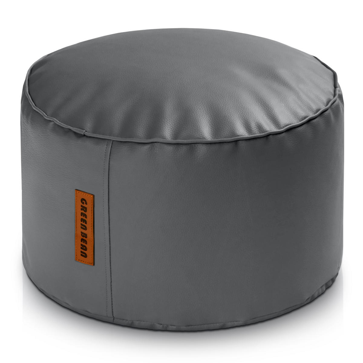 INDOOR HOCKER Stay rund Kunstleder - Grau, Textil (43/30/30cm) - Green Bean