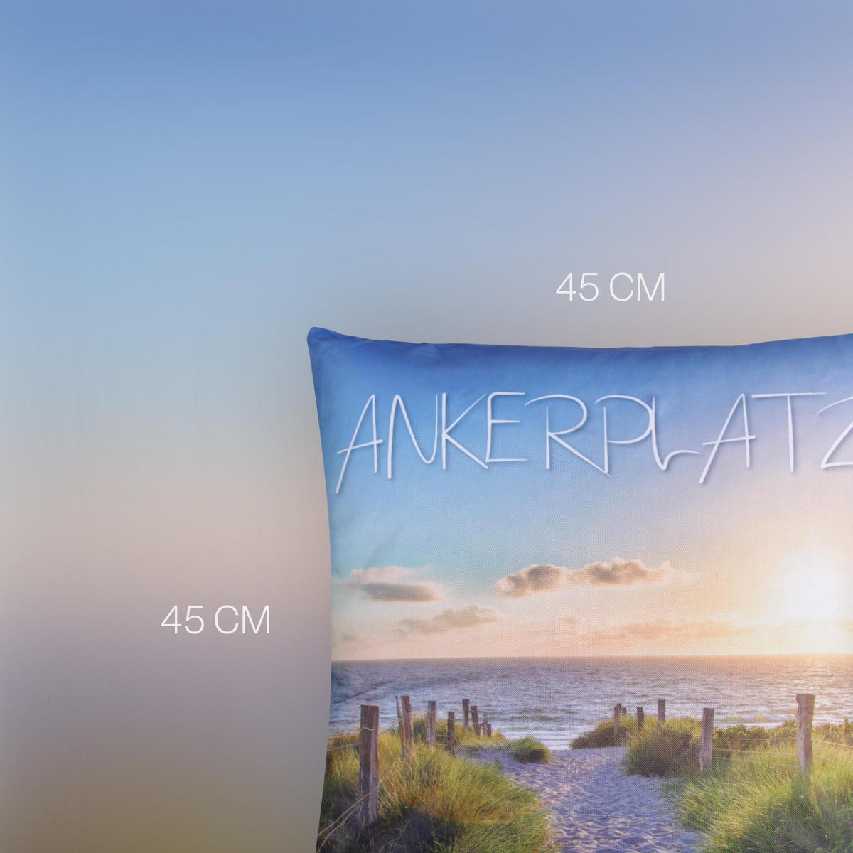 OUTDOORKISSEN 45x45 cm wasserabweisend "Ankerplatz" 1er-Pack - Blau/Grün, Kunststoff (45/45cm)