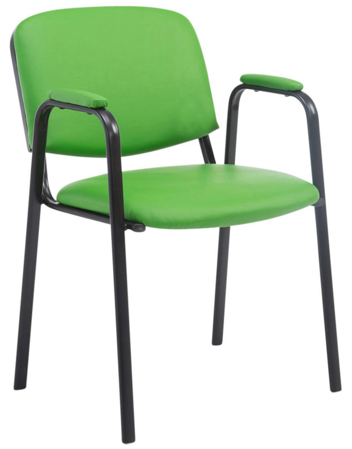 BESUCHERSTUHL 4er Set Lederlook grün - Grün, Textil/Metall (53/79/55cm) - CLP