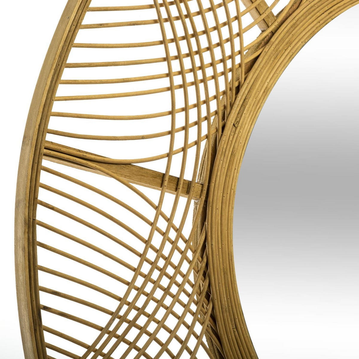 BOHO-SPIEGEL mit Bambusrahmen Ina 70/70/2,5 cm - Beige, Holzwerkstoff (70/2.5/70cm) - Atmosphera Createur d´interieur