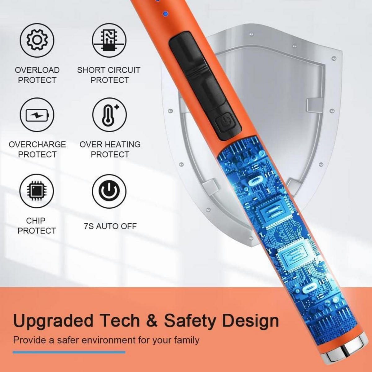 STABFEUERZEUG USB Aufladbar Plasma Orange - Orange, Kunststoff (4.1/1.9/17.9cm)