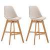BARHOCKER Canada, 2er Set, Gestell natura, Stoff Creme - Creme/Naturfarben, Holz/Textil (48/100/56cm) - TPFLiving