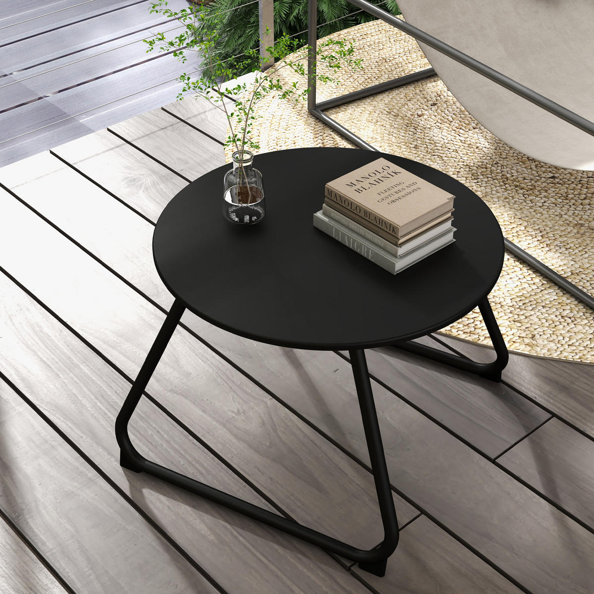 GARTENTISCH,SCHWARZ,1 Stück - Schwarz, Metall (48/48/37cm) - GiPP
