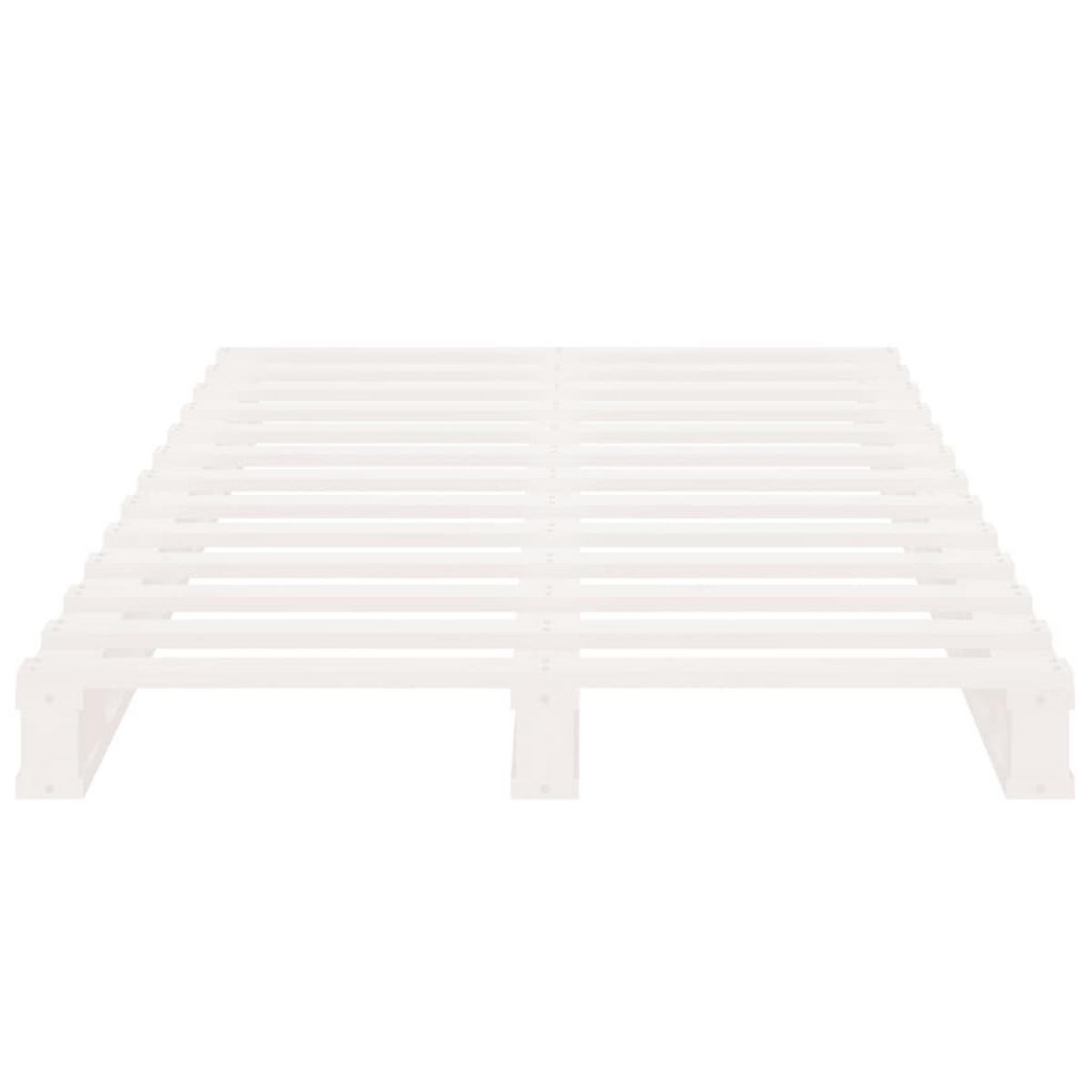 PALETTENBETT Weiss 90/200 Cm Massivholz Kiefer - Weiß, Holz (90/200cm) - vidaXL