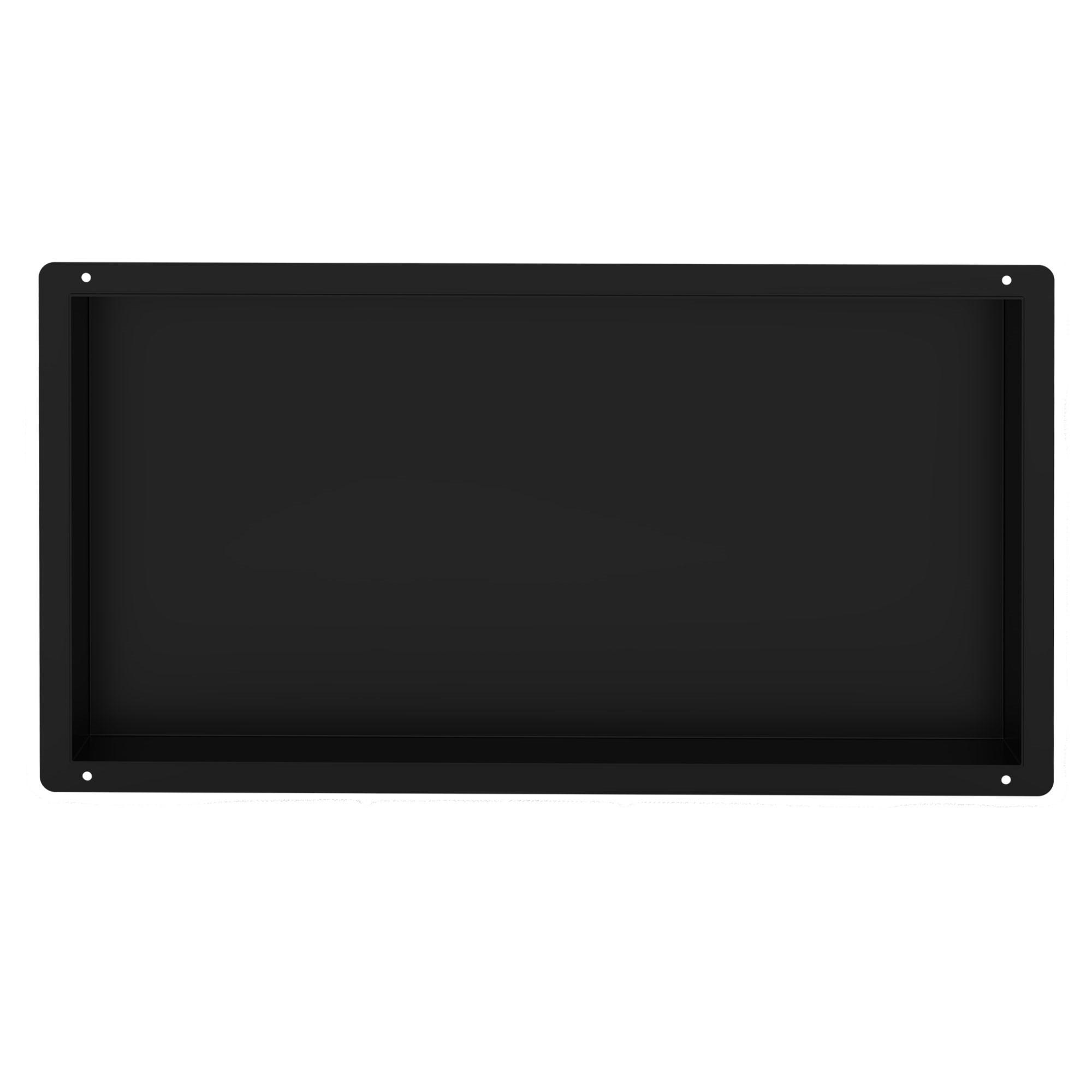 DUSCHNISCHE Schwarz 60/30 cm - Schwarz, Metall (34/10/64cm) - LuxeBath