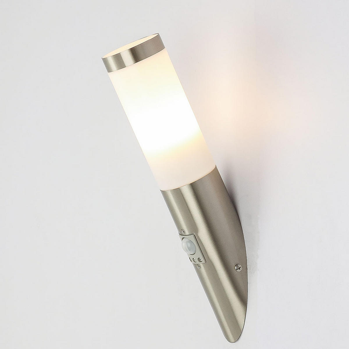 LED AUSSENWANDLEUCHTE Edelstahl Silber 2er Set - Silberfarben, Metall (7.6/7.6/41cm) - Globo Lighting