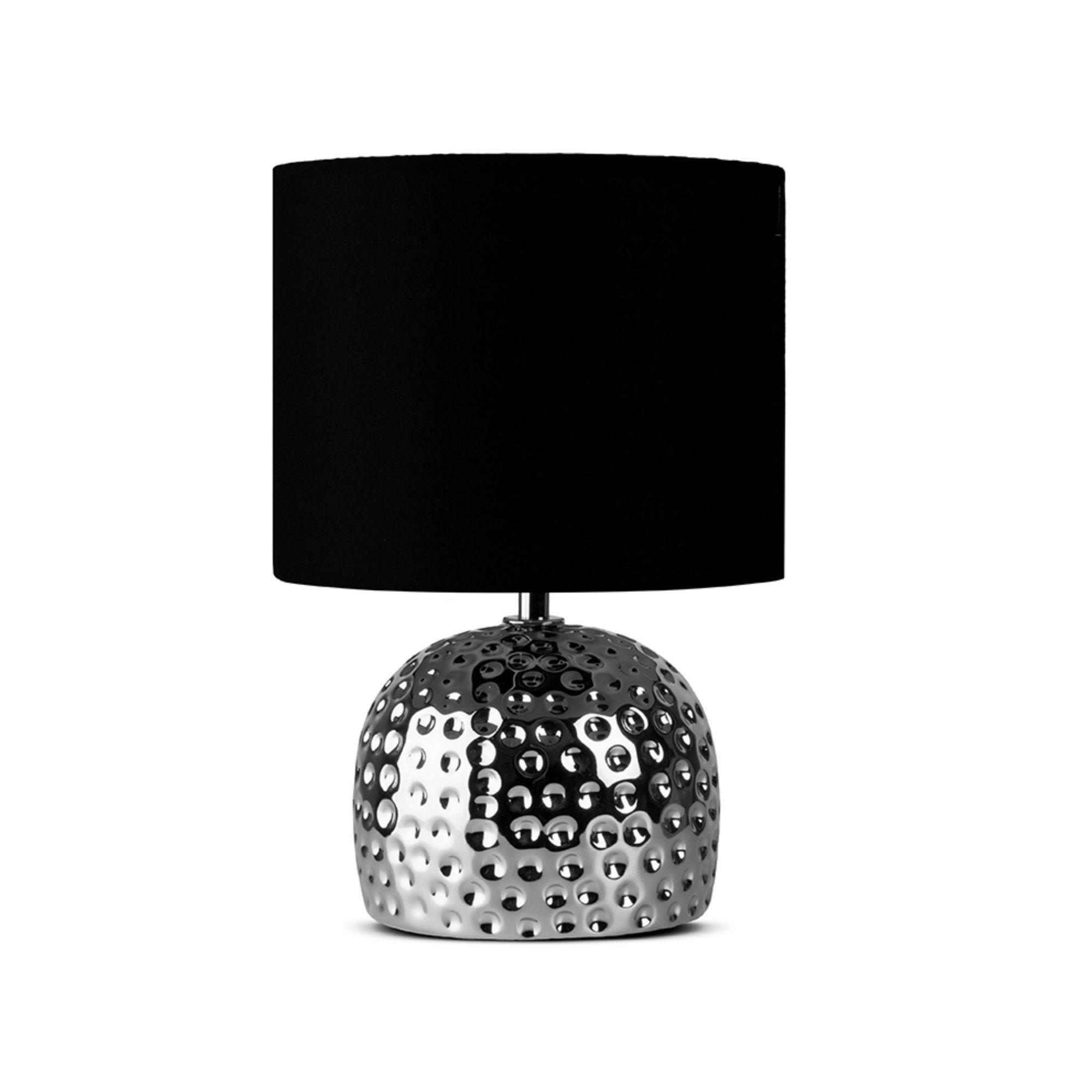 Konsimo® Tischlampe Silber, Schwarz 21x30x21 cm