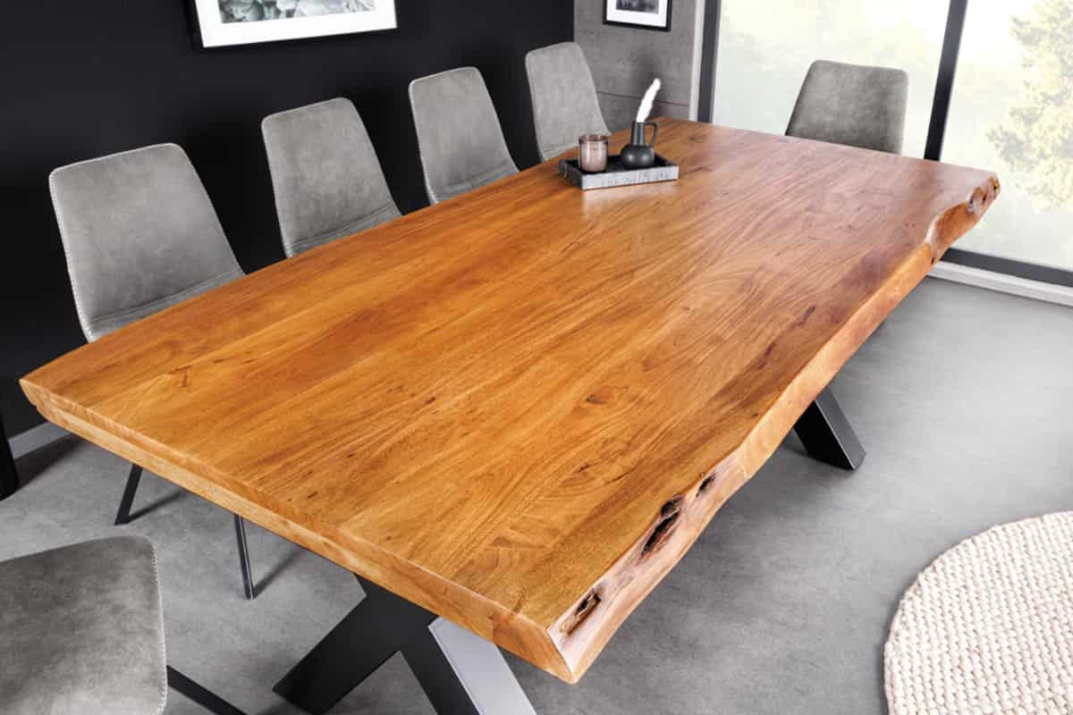 ESSTISCH MAMMUT Akazie 200cm - Schwarz/Braun, Holz/Metall (100/200/74cm) - riess-ambiente
