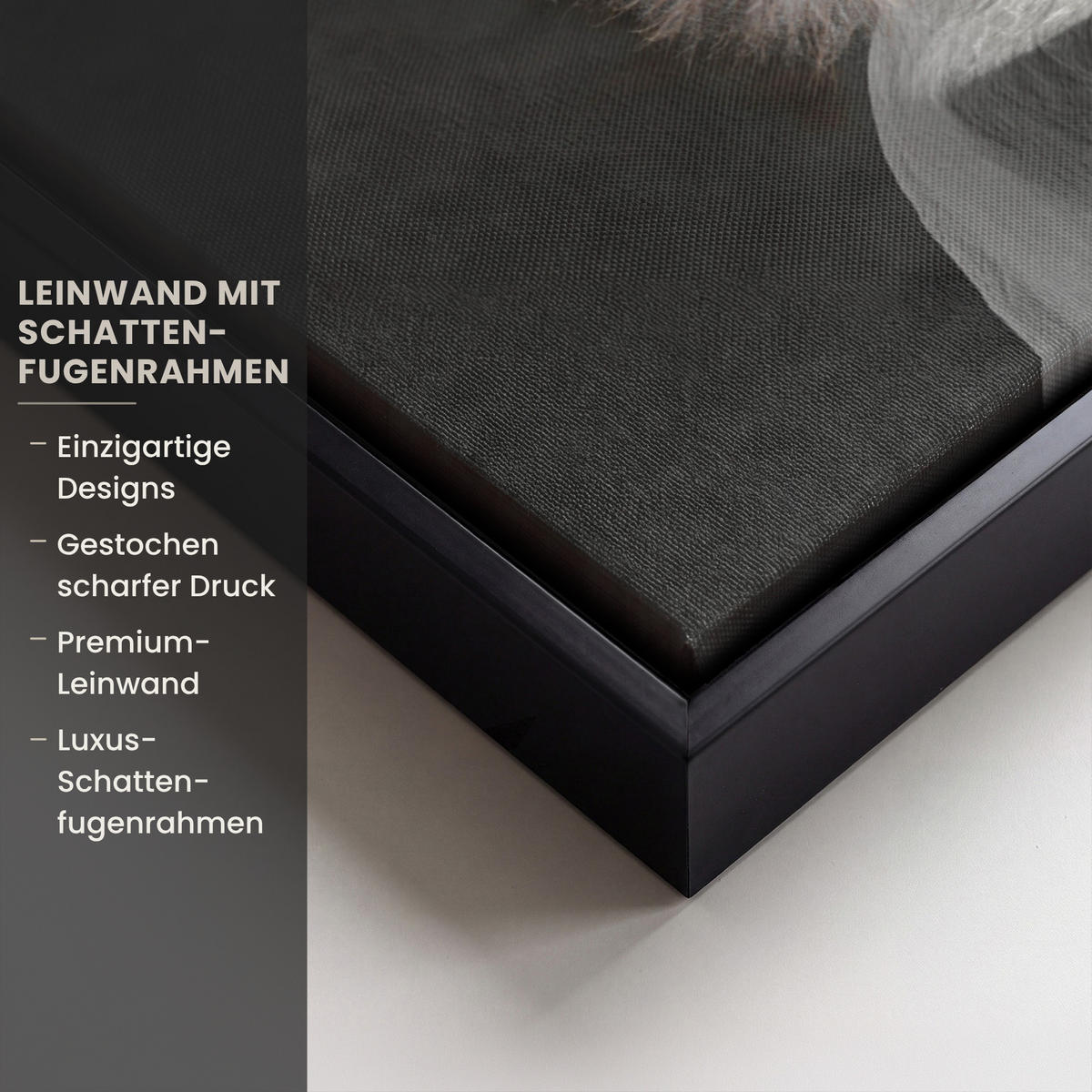 LEINWAND Bilder mit Rahmen - Blumensamen - Löwenzahn - Vase - Stilleben - Blumenstrauß - 80x60 - Dunkelgrau, Textil (80/60cm) - MuchoWow