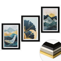 WANDBILDER 3er-Set - 20x30 cm Schwarzer Rahmen - Abstrakte Bergansichten - Schwarz, Kunststoff (20/30cm) - ArtPrintCave