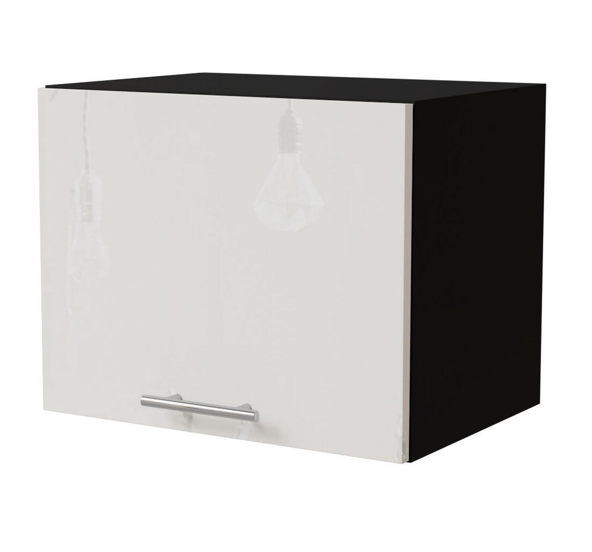 KLAPPHÄNGESCHRANK Essen W4B/45 Weiß Hochglanz / Schwarz Matt 45 / 32,5 / 36cm - Weiß Hochglanz/Schwarz, Holz/Holzwerkstoff (45/36/32.5cm) - Feldmann-Wohnen