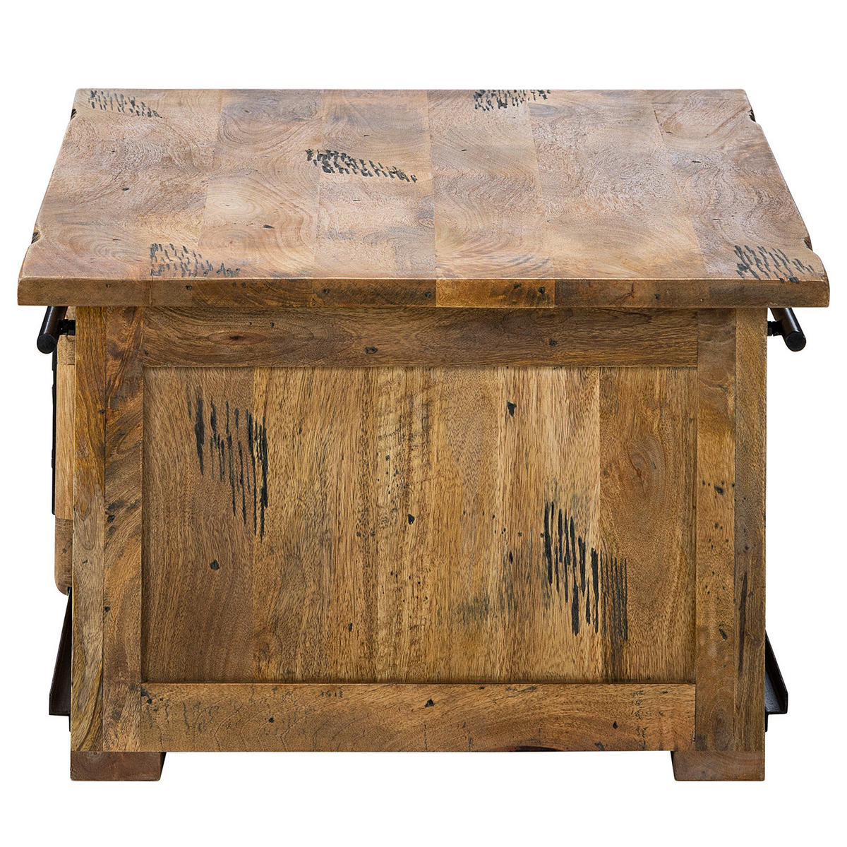 COUCHTISCH - Mango massiv / Eisen - Mango / Schwarz - Braun, Holz/Metall (110/70/45cm) - home24