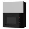 MIKROWELLENUMBAUSCHRANK Avellino W2MK/60 weiß Acryl matt / Schwarz 60 / 32,5 / 72cm - Schwarz/Weiß, Holz/Holzwerkstoff (60/72/32.5cm) - Feldmann-Wohnen