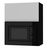 MIKROWELLENUMBAUSCHRANK Avellino W2MK/60 weiß Acryl matt / Schwarz 60 / 32,5 / 72cm - Schwarz/Weiß, Holz/Holzwerkstoff (60/72/32.5cm) - Feldmann-Wohnen