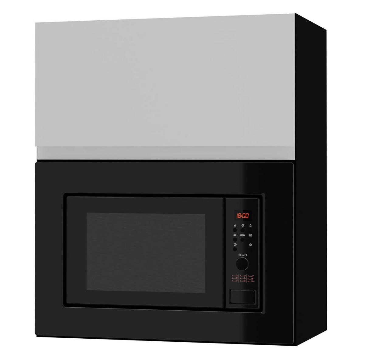 MIKROWELLENUMBAUSCHRANK Avellino W2MK/60 weiß Acryl matt / Schwarz 60 / 32,5 / 72cm - Schwarz/Weiß, Holz/Holzwerkstoff (60/72/32.5cm) - Feldmann-Wohnen