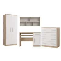 JUGENDZIMMER-SET OLMO 4-teilig Weiß/Sonoma Eiche - Weiß/Sonoma Eiche, Holzwerkstoff (270/192/50cm) - Deine Möbel 24