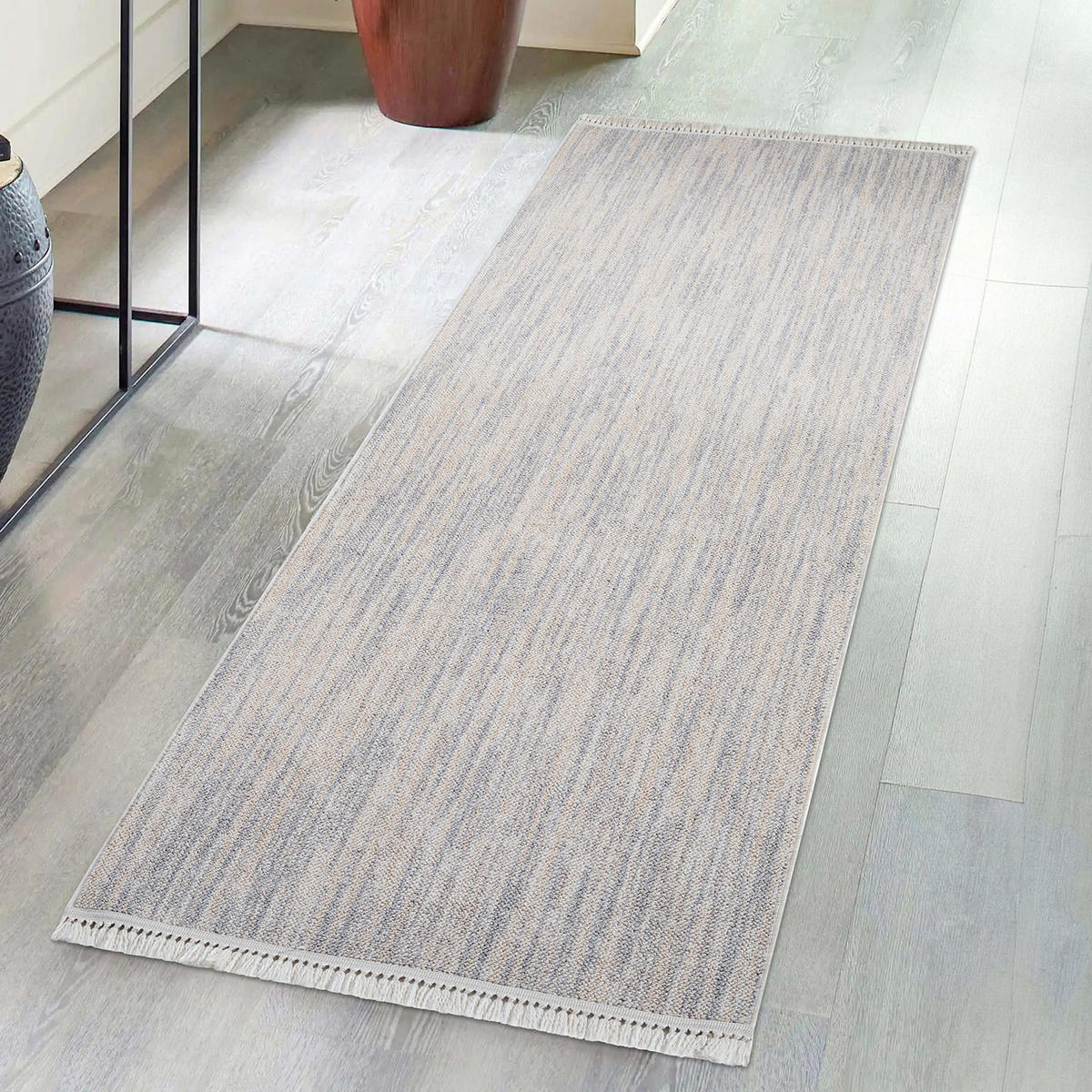 KURZFLOR-TEPPICH Clasico 0052 Grau 80x300 cm - Grau, Textil (80/300cm) - carpet city