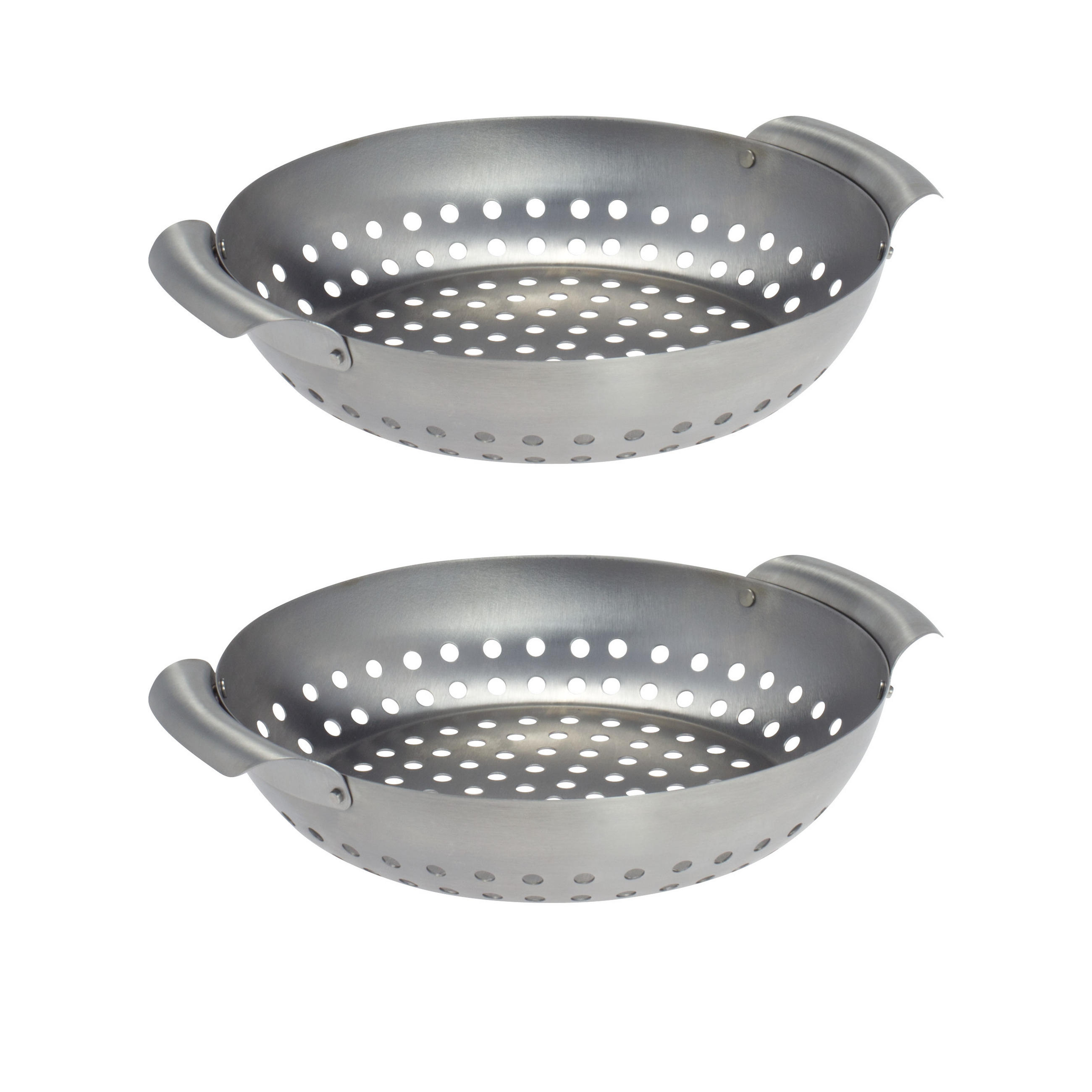 GRILLKORB 2er-Set, silber, Edelstahl - Edelstahlfarben, Metall (22.5/27/6cm) - bremermann