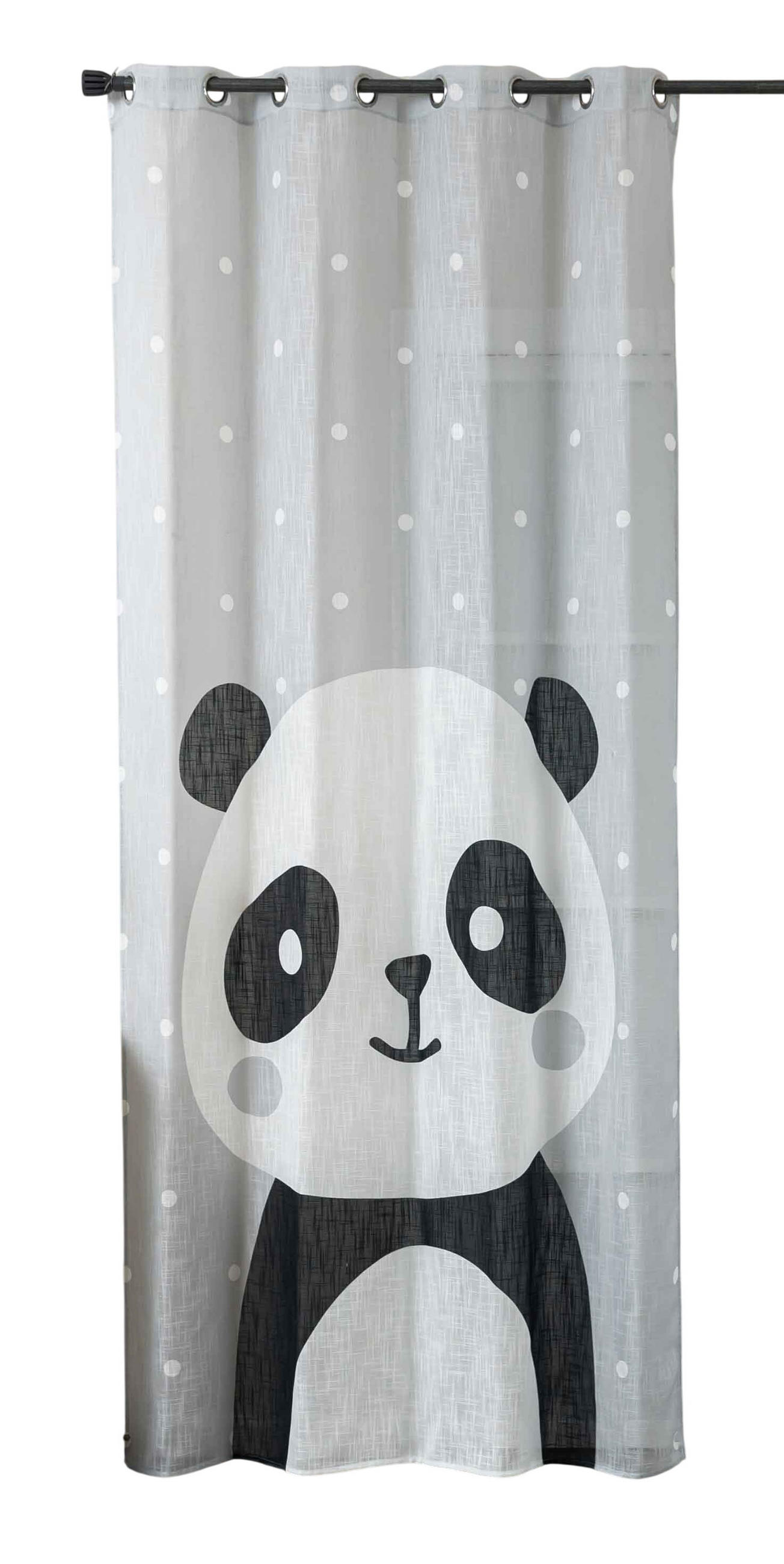 VORHANG SEOUL HxB 245x140 cm Panda - Weiß, Textil (140/245cm) - Gardinenbox