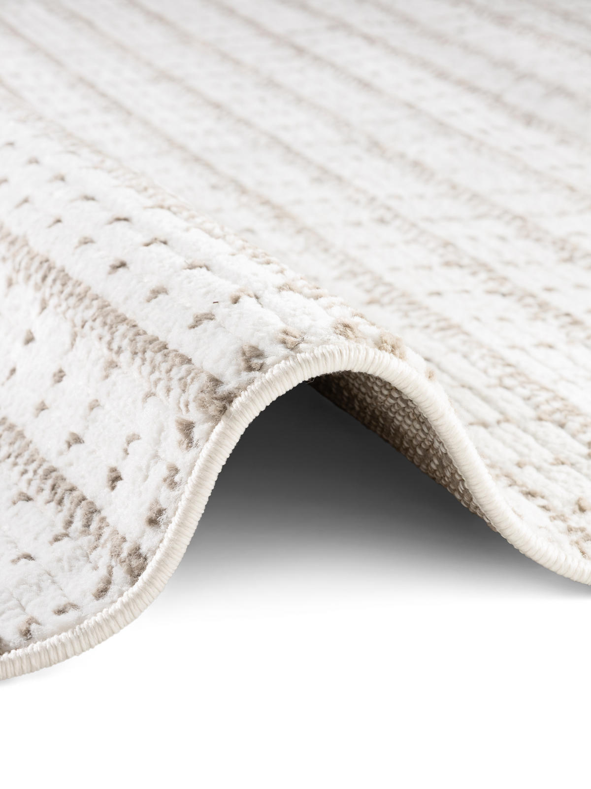 SOFT-TEPPICH Jacky Weiß-Beige 80x150 cm - Hellbraun, Textil (80/150cm) - Tesso Living