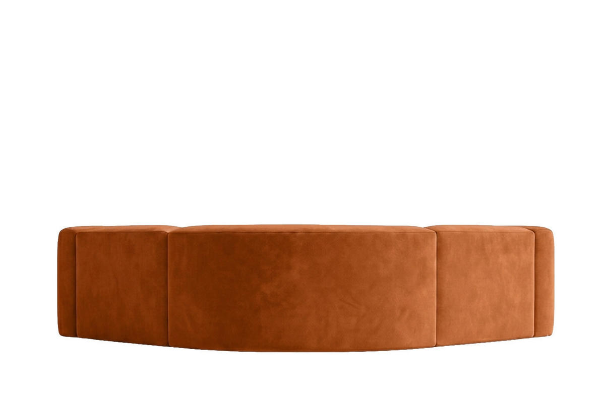 ECKSOFA Modulares, Corner Mini, Velvet-Stoff Bluvel, Zimtfarbe, GRETA - Orange, Holz (190/190cm) - Kaiser Möbel
