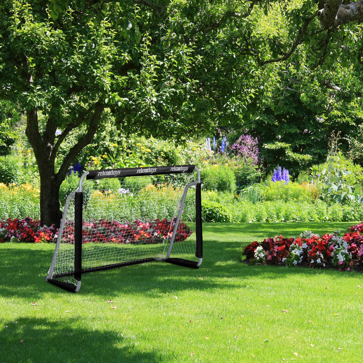 2xFUßBALLTOR - Multicolor, Textil/Metall (150/75cm) - Relaxdays