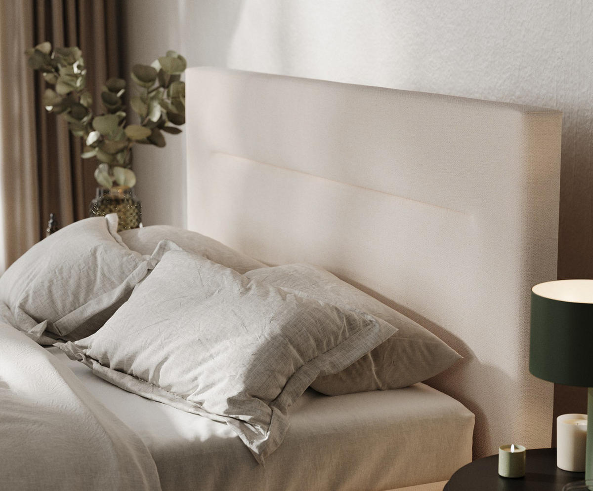 POLSTERBETT Liline 160/200 cm Beige im Asti Stoff - Beige/Schwarz, Holz/Holzwerkstoff (160/200cm) - AltaBeds