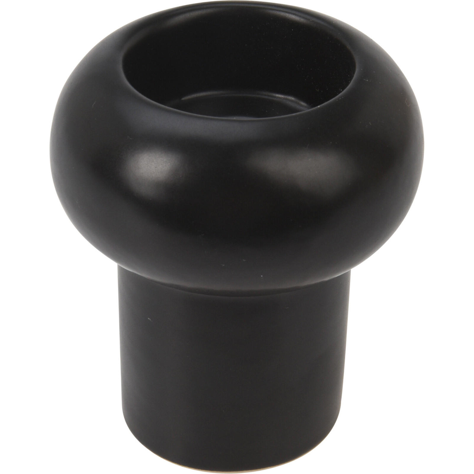 KERZENSTÄNDER Keramik 8,5 cm - Schwarz, Keramik (7.5/8.5/7.5cm) - Home Styling Collection