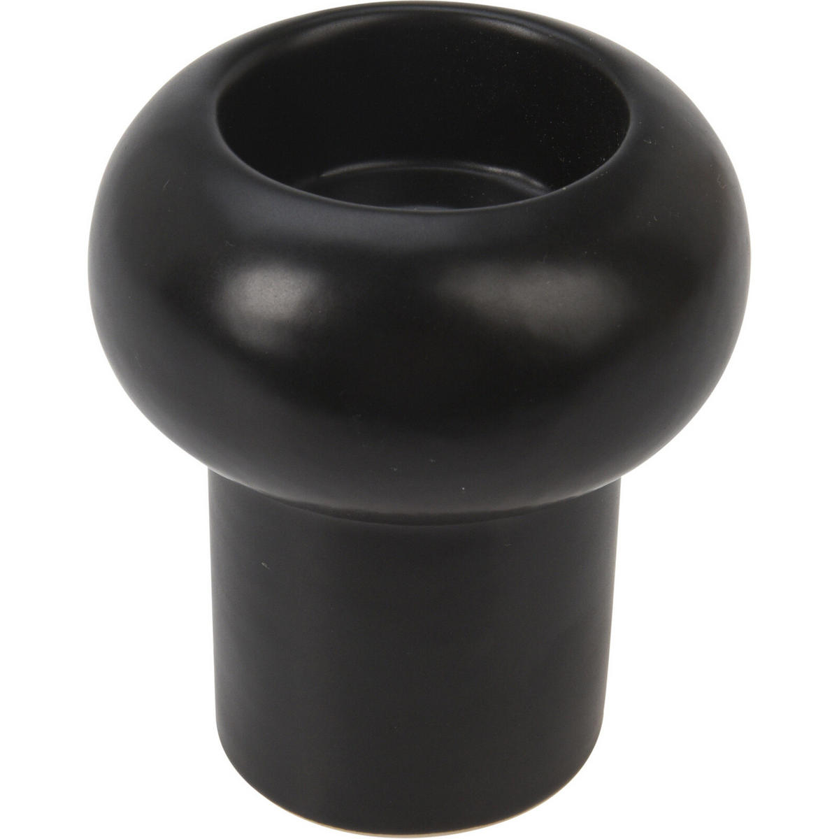 KERZENSTÄNDER Keramik 8,5 cm - Schwarz, Keramik (7.5/8.5/7.5cm) - Home Styling Collection