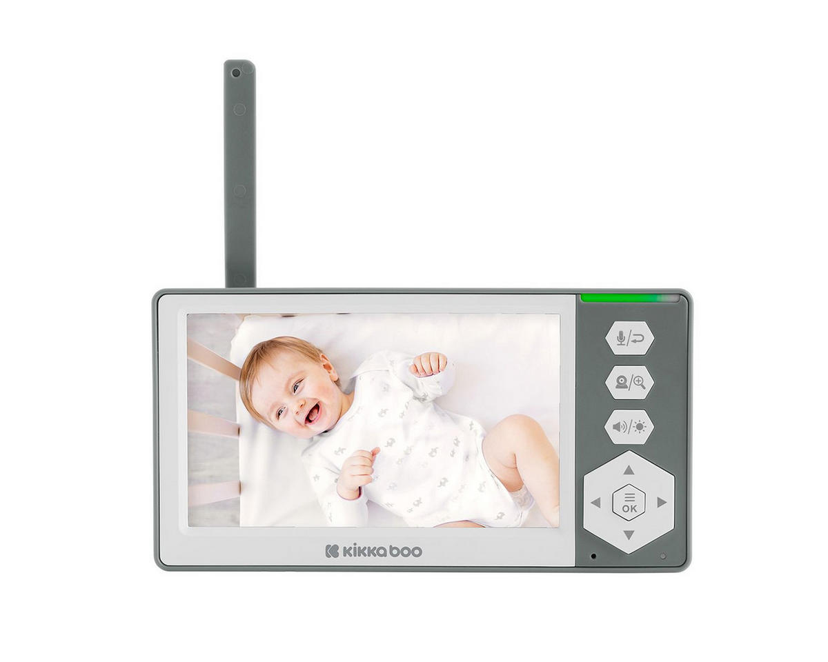 BABYPHONE Ady Display 4,3 Zoll grau ECO-Modus Schlaflieder Nachtsicht Alarm - Grau, Kunststoff - Kikka boo