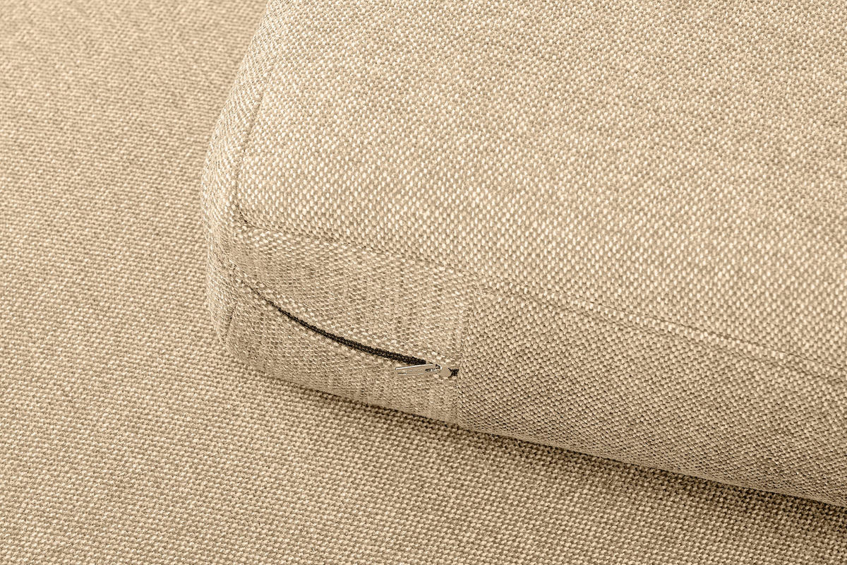2-SITZER-SOFA TAGIO II mit Armlehnen, Creme/Braun - Creme/Braun, Textil (88/80/153cm) - KONSIMO®